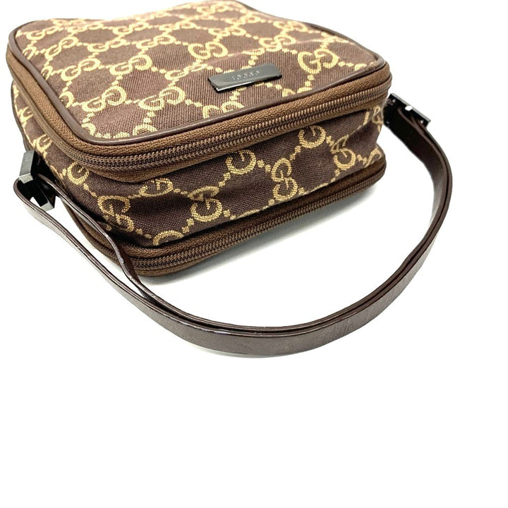 GUCCI(グッチ) GGキャンバス ミニハンドバッグ ポシェット ブラウン