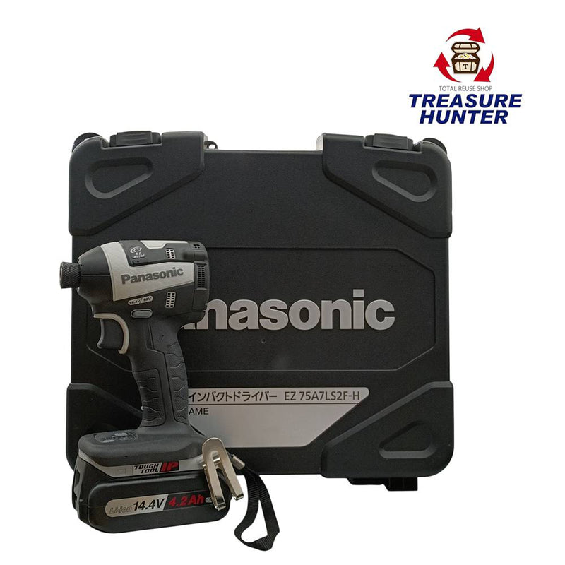 未使用品 Panasonic 充電式インパクトドライバー EZ75A7LS2F-H 14.4V 4.2Ah LEDライト搭載 2015年 パナソニック バッテリー×2 充電器 【103063548002】