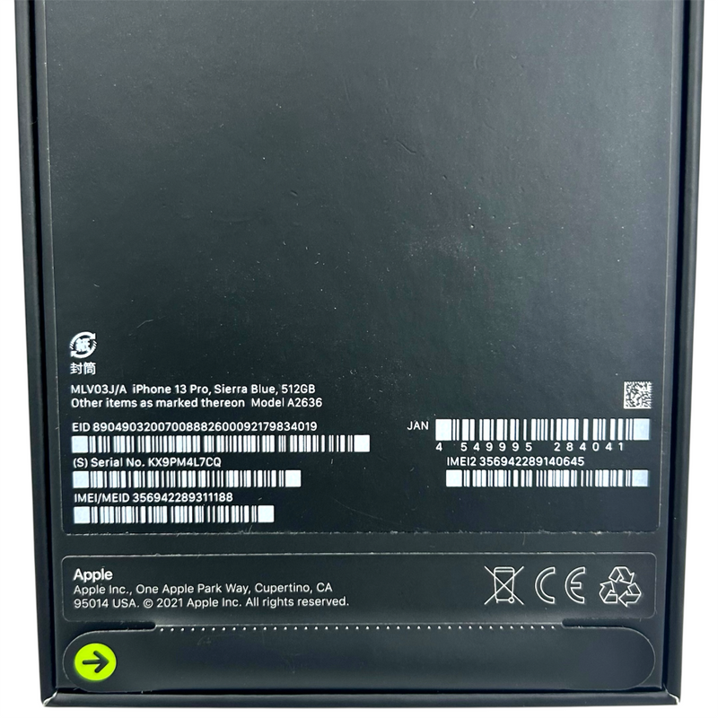 Apple iPhone 13 Pro 512GB SIMフリー シエラブルー MLV03J/A 6.1インチ 2021年 アップル 【103071005007】