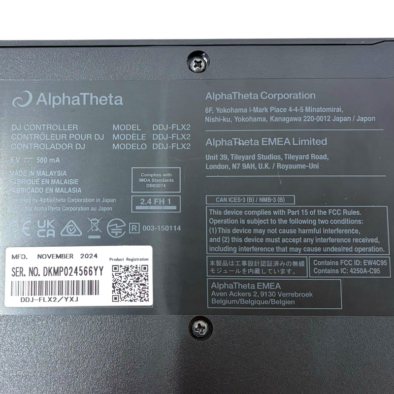 AlphaTheta 2ch DJコントローラー DDJ-FLX2/YXJ 2024年 アルファシータ 【103074232008】
