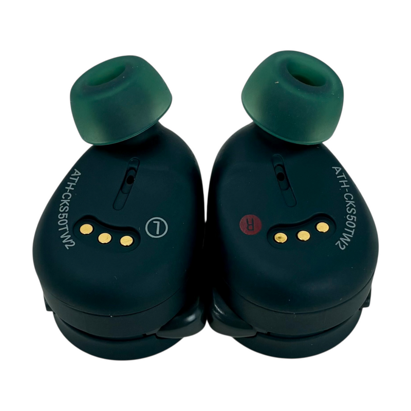audio-technica 完全ワイヤレスイヤホン SOLID BASS ATH-CKS50TW2 グリーン マイク搭載 防塵・防水設計 自動オン、オフ機能搭載2024年 オーディオテクニカ 【103076433006】