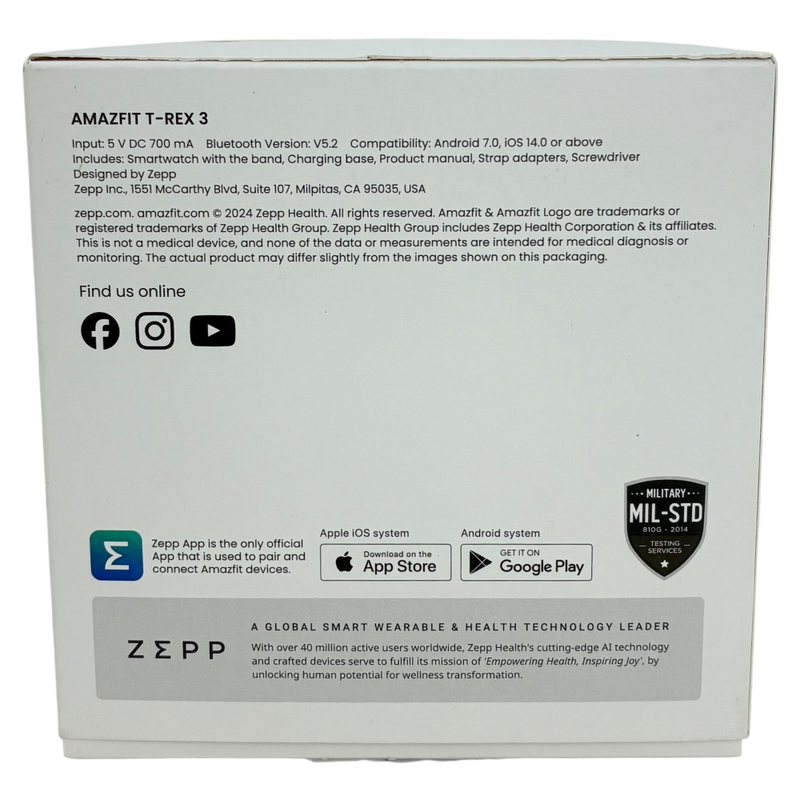 amazfit アウトドア用 スマートウォッチ T-REX 3 ヘイズグレー Android/iOS両対応 着信通知機能 2025年 アマズフィット 【103076534006】
