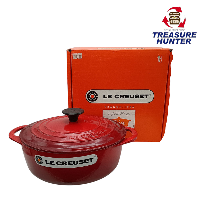 未使用品 LE CREUSET ル・クルーゼ ココット・ビス・ロンド 20cm 両手鍋 レッド IH対応 【105060121002】