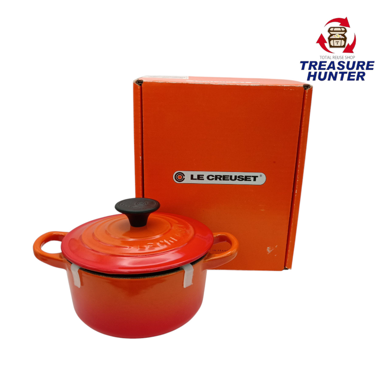 未使用品 LE CREUSET ル・クルーゼ ココット・ロンド 14cm 両手鍋 オレンジ IH対応 【105060125002】