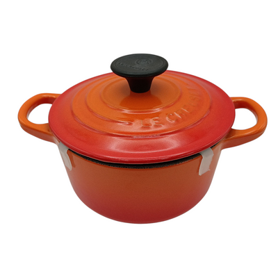 未使用品 LE CREUSET ル・クルーゼ ココット・ロンド 14cm 両手鍋 オレンジ IH対応 【105060125002】