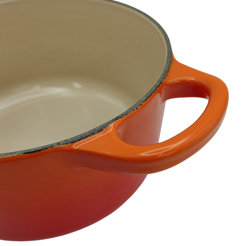 未使用品 LE CREUSET ル・クルーゼ ココット・ロンド 14cm 両手鍋 オレンジ IH対応 【105060125002】