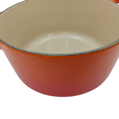 未使用品 LE CREUSET ル・クルーゼ ココット・ロンド 14cm 両手鍋 オレンジ IH対応 【105060125002】