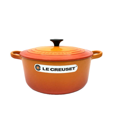 LE CREUSET(ル・クルーゼ) 両手鍋 22cm オレンジ トラディション 2501-22 09 ホーロー鍋 未使用品 【105060226001】