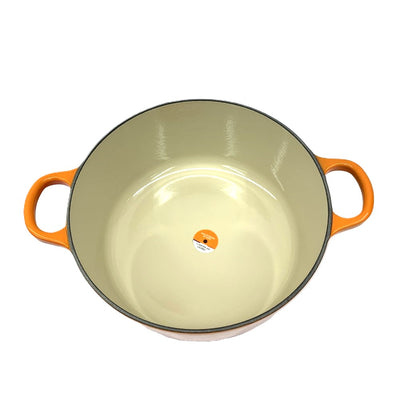 LE CREUSET(ル・クルーゼ) 両手鍋 22cm オレンジ トラディション 2501-22 09 ホーロー鍋 未使用品 【105060226001】