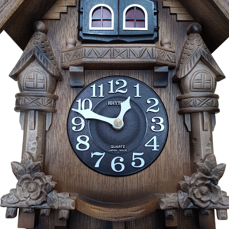 中古 RHYTHM 鳩時計 4MJ236RH カッコー クロック 壁掛け 振り子 時計 木製 CITIZEN 【105060316002】