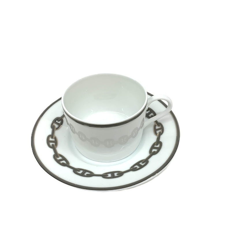 HERMES(エルメス)　シェーヌダンクル　ペアティーカップ＆ソーサー　　未使用品 【106040890008】