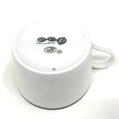 HERMES(エルメス)　シェーヌダンクル　ペアティーカップ＆ソーサー　　未使用品 【106040890008】
