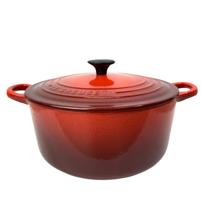 LE CREUSET(ルクルーゼ) 両手鍋 ココット・ロンド 22cm チェリーレッド 箱あり 【106059866005】