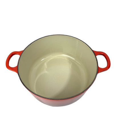 LE CREUSET(ルクルーゼ) 両手鍋 ココット・ロンド 22cm チェリーレッド 箱あり 【106059866005】