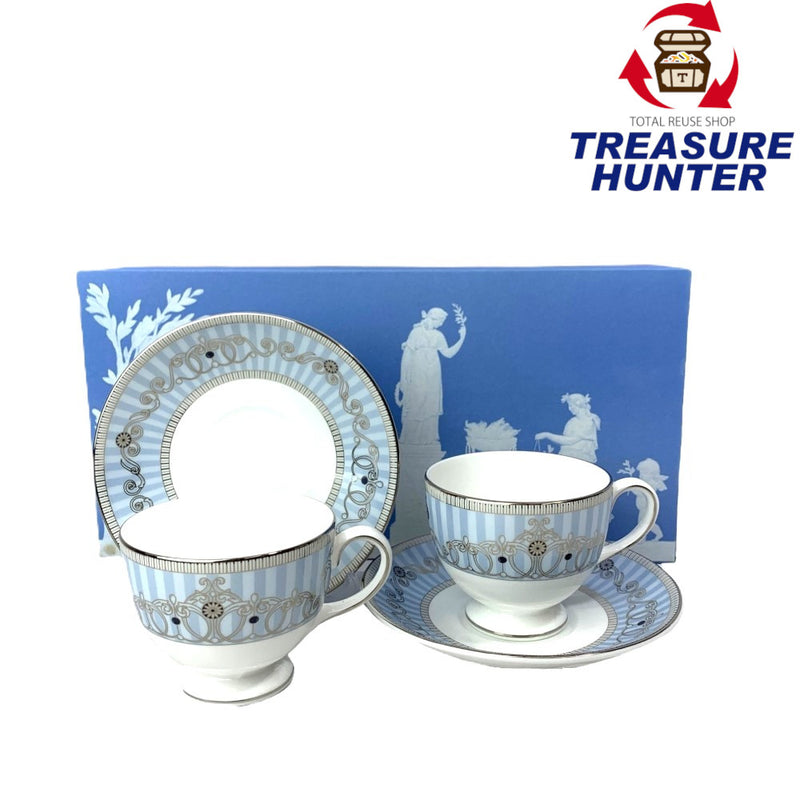 WEDGWOOD(ウェッジウッド) カップ＆ソーサー アレクサンドラ ペールブルー カップ×2 ソーサー×2 未使用品 【106059930005】