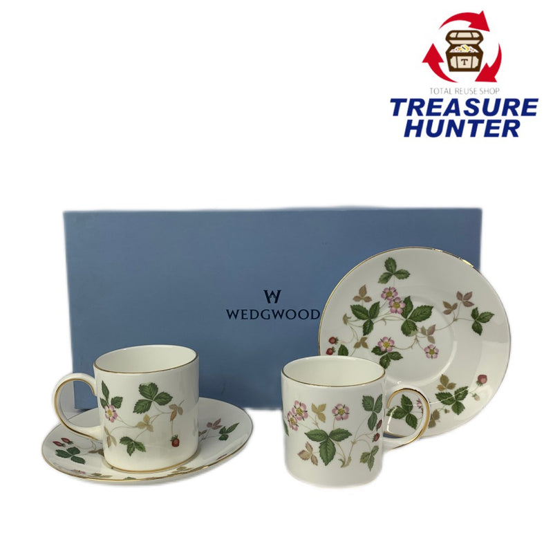 WEDGWOOD(ウェッジウッド) ワイルドストロベリー カップ＆ソーサー ペア(キャン) 箱あり 未使用品 【106060022003】