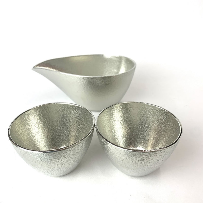 能作(NOUSAKU)　片口&盃 ペア セット (片口×1　ぐい呑×2)　錫100%　酒器セット 箱あり 未使用品 【106060037003】