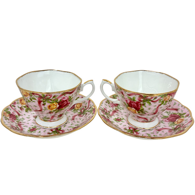 Royal Albert オールドカントリーローズ ルビーセレブレーション ペア カップ&ソーサー プレートセット ロイヤルアルバート 【106060372008】