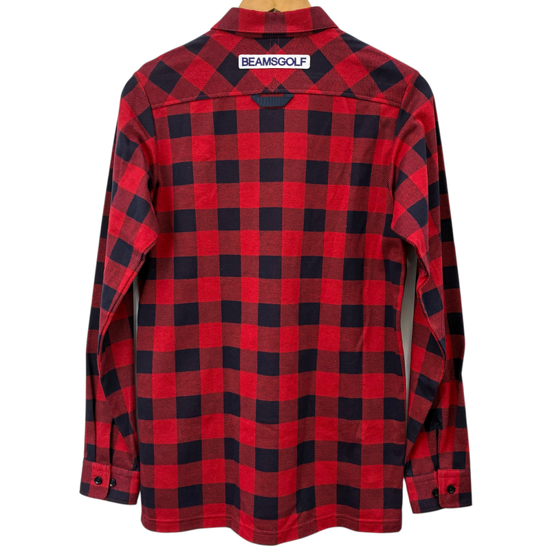 BEAMS GOLF ブロックチェックポロシャツ サイズS レッド 2020年秋冬モデル ビームスゴルフ 【107108418002】