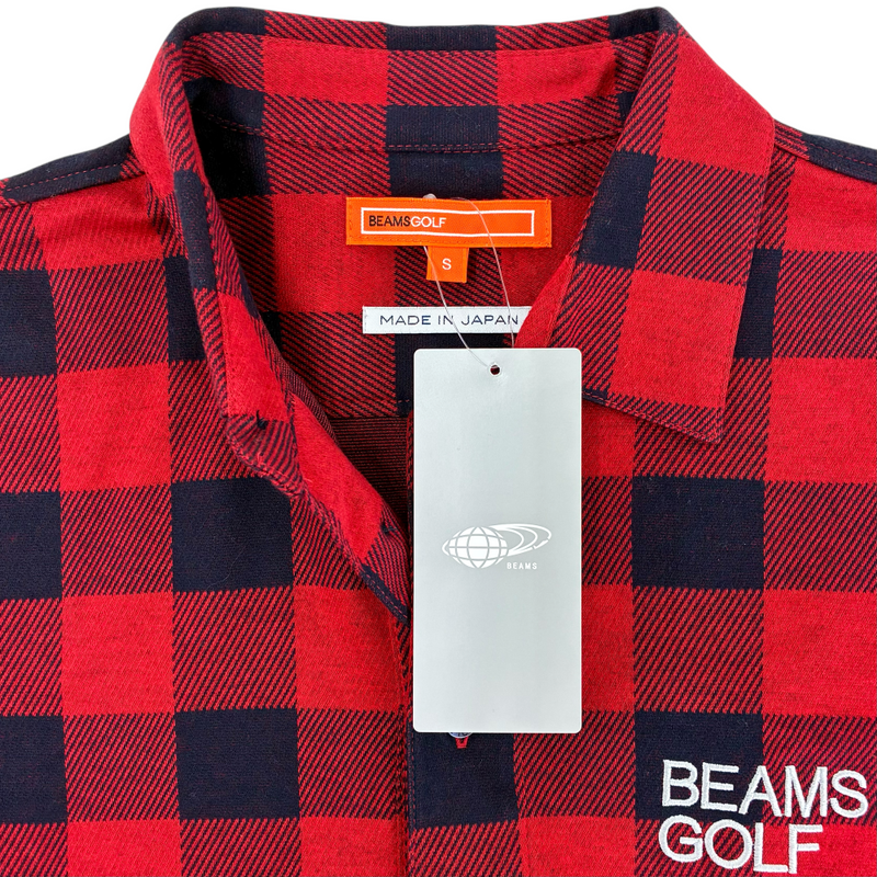 BEAMS GOLF ブロックチェックポロシャツ サイズS レッド 2020年秋冬モデル ビームスゴルフ 【107108418002】