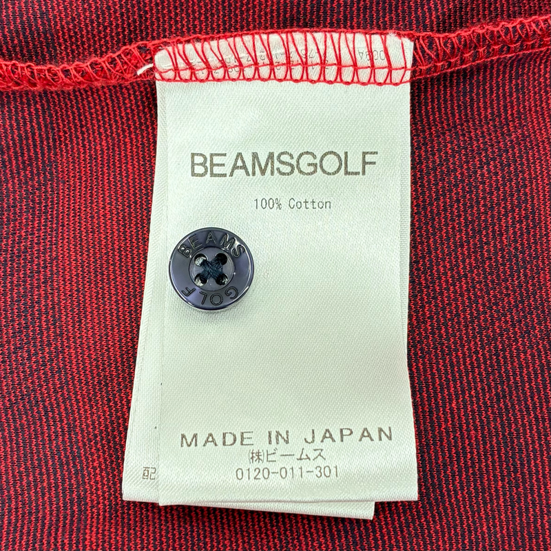 BEAMS GOLF ブロックチェックポロシャツ サイズS レッド 2020年秋冬モデル ビームスゴルフ 【107108418002】