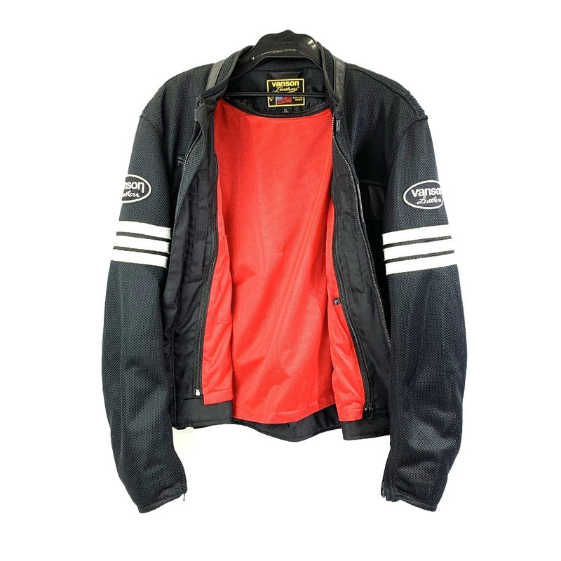 Vanson(バンソン)　メッシュジャケット XL  ブラック/インナーレッド VS14102S  【107108474003】