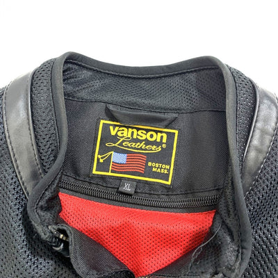 Vanson(バンソン)　メッシュジャケット XL  ブラック/インナーレッド VS14102S  【107108474003】