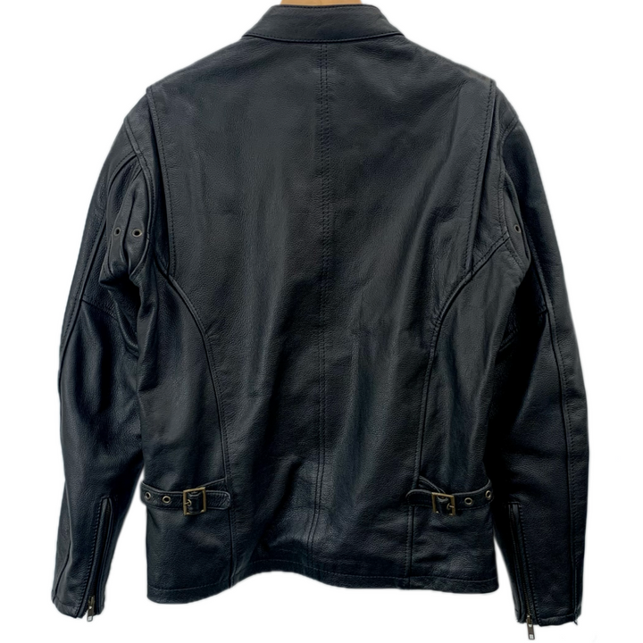 Rookie Leathers ブラック レザージャケット Mサイズ Rookie Leathers 牛革 シングルライダースジャケット サイズM