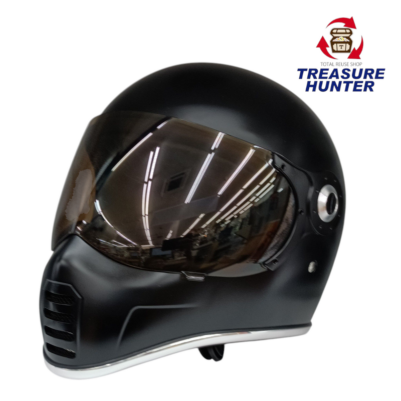 中古 RIDEZ フルフェイスヘルメット XX BLACK サイズ：L バイク用 ネオクラシック 収納袋 【107112365002】