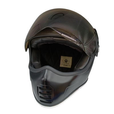 中古 RIDEZ フルフェイスヘルメット XX BLACK サイズ：L バイク用 ネオクラシック 収納袋 【107112365002】