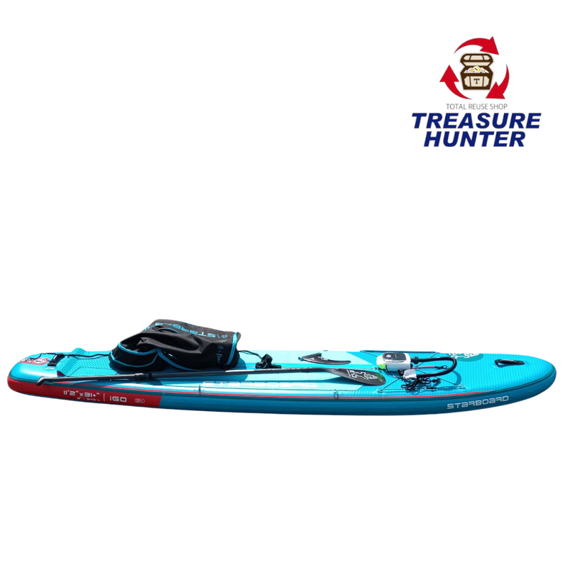 中古 STARBOARD iGO DELUXE LITE 11’2” x 31+” iGO DELUXE LITE ROLL サップボード 24-25 インフレータブル バッグ 電動ポンプ フィン リーシュコード 別売カーボンパドル ブルー 【107113067002】