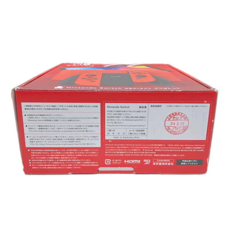 【美品中古】Nintendo Switch 有機ELモデル マリオレッド HEG-S-RAAAA ゲーム機 本体 ニンテンドー 任天堂 スイッチ 【108052410007】