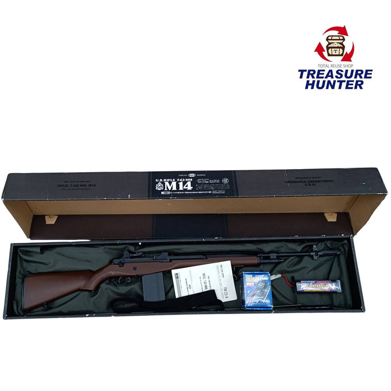 中古 東京マルイ No.80 USライフル M14 ウッドタイプストック 電動ガン バッテリー 充電器付き ブラウン 【109050819002】