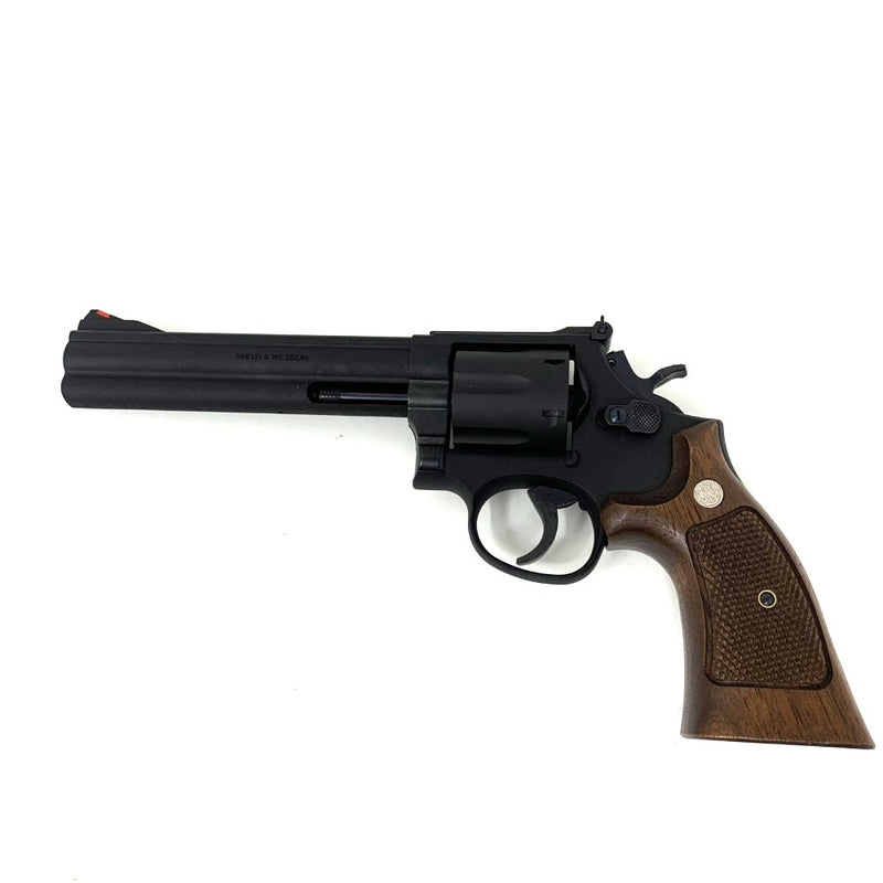 Marushin(マルシン)　モデルガン　M586　６インチ　ブラックヘビーウエイト　ハーフチェッカー木製グリップ銃　 【109057710005】