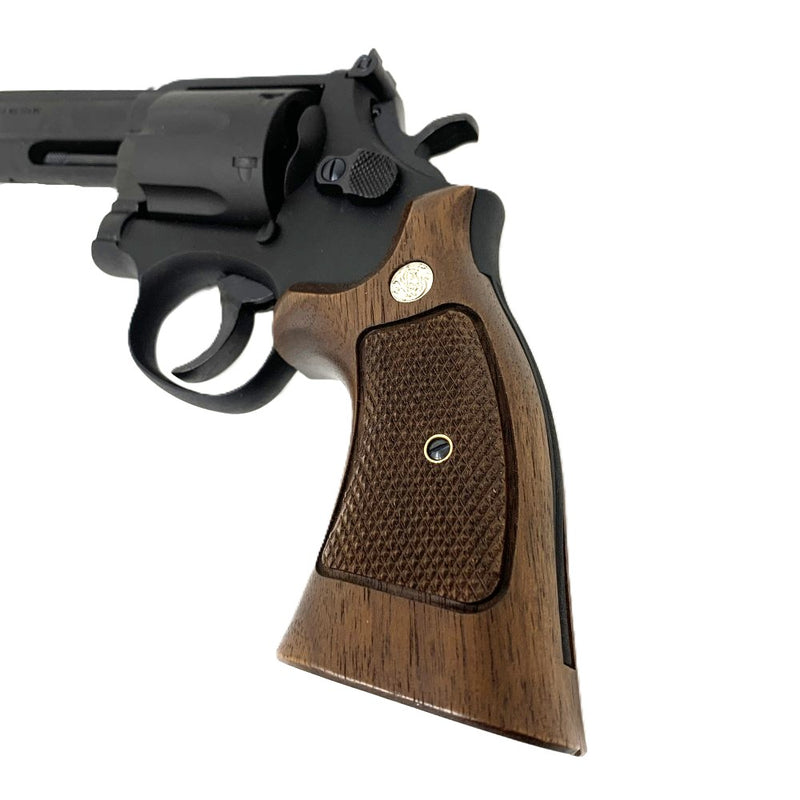 Marushin(マルシン)　モデルガン　M586　６インチ　ブラックヘビーウエイト　ハーフチェッカー木製グリップ銃　 【109057710005】