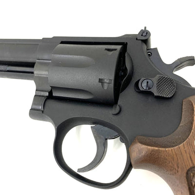 Marushin(マルシン)　モデルガン　M586　６インチ　ブラックヘビーウエイト　ハーフチェッカー木製グリップ銃　 【109057710005】