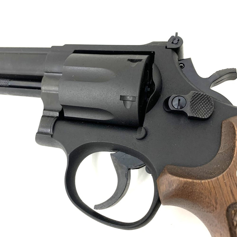 Marushin(マルシン)　モデルガン　M586　６インチ　ブラックヘビーウエイト　ハーフチェッカー木製グリップ銃　 【109057710005】