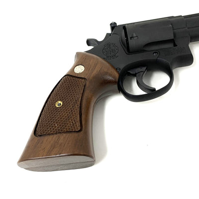 Marushin(マルシン)　モデルガン　M586　６インチ　ブラックヘビーウエイト　ハーフチェッカー木製グリップ銃　 【109057710005】
