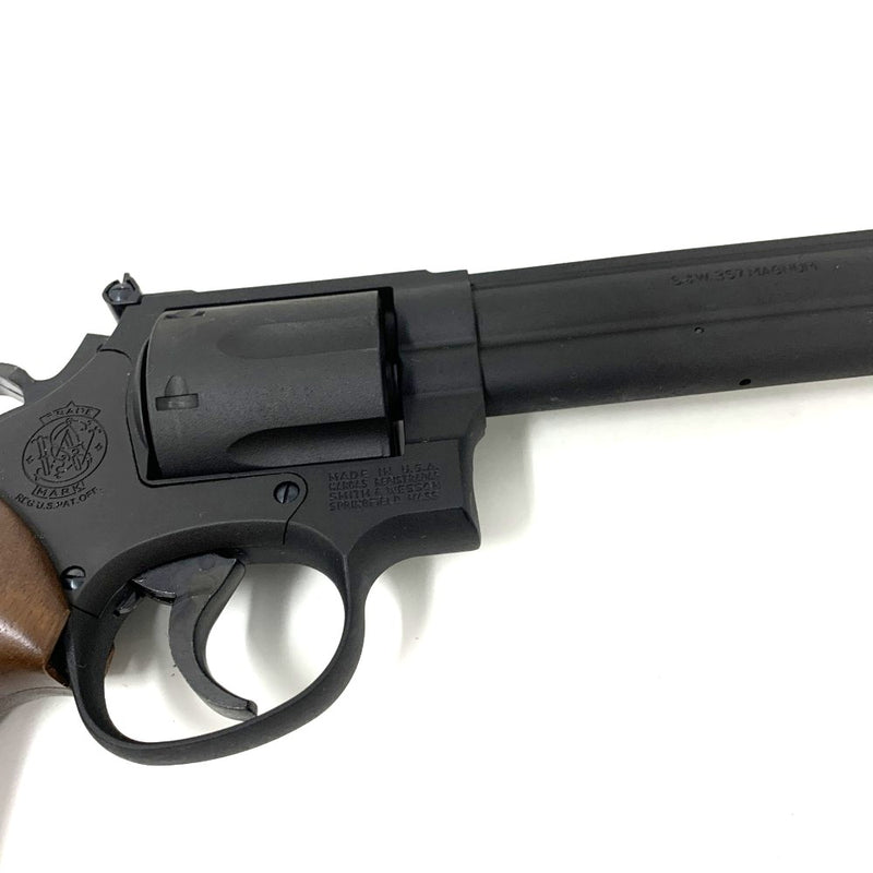 Marushin(マルシン)　モデルガン　M586　６インチ　ブラックヘビーウエイト　ハーフチェッカー木製グリップ銃　 【109057710005】