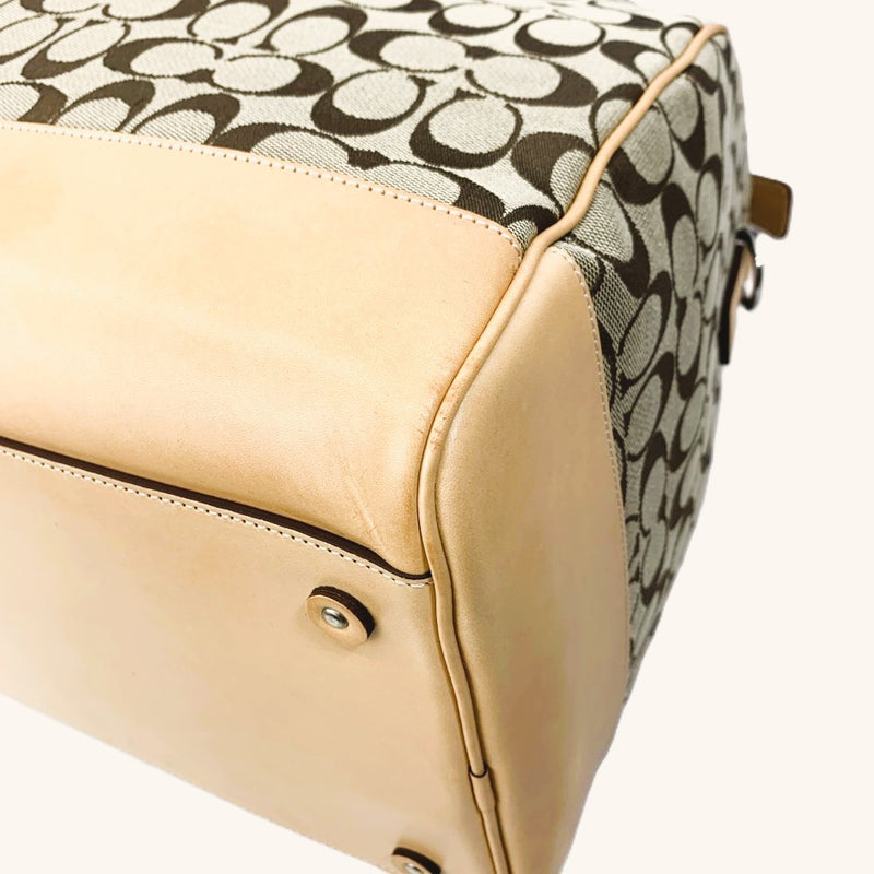COACH(コーチ) シグネクチャー 2wayボストンバッグ 4254 キャンバス×レザー ブラウン 未使用保管品 【109075538003】