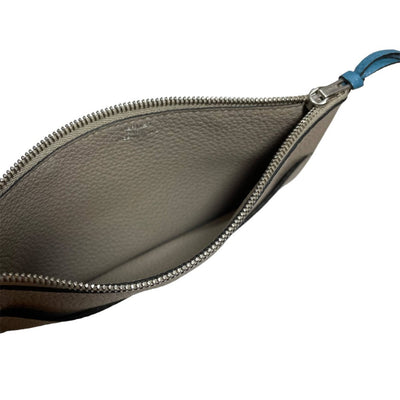 エルメス ドゴンGM バイカラー ブルー/グレーコインケース付き 二つ折り財布 メンズ レディース HERMES DOGON M刻 【240001016267】