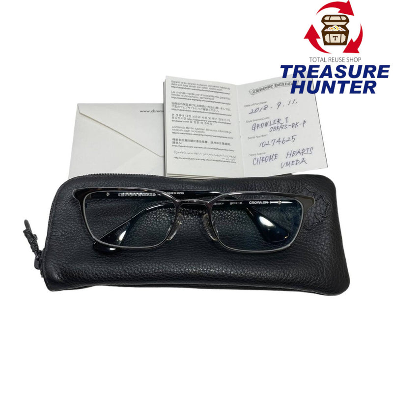 【大阪梅田購入インボイス付き】クロムハーツ アイウェア GROWLER I SV925 ブラック 眼鏡 メガネ CHROME HEARTS 【240001016494】