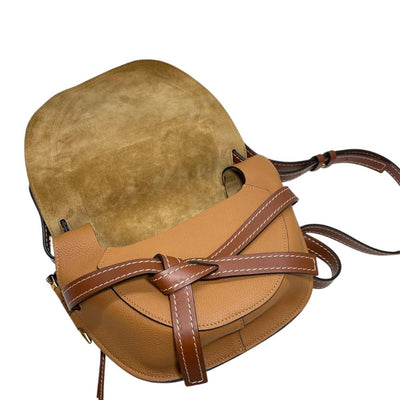 【新品同様】ロエベ ゲート スモール ショルダーバッグ 321.74AT20 レザー ブラウン LOEWE GATE 斜め掛け 【24000101735】