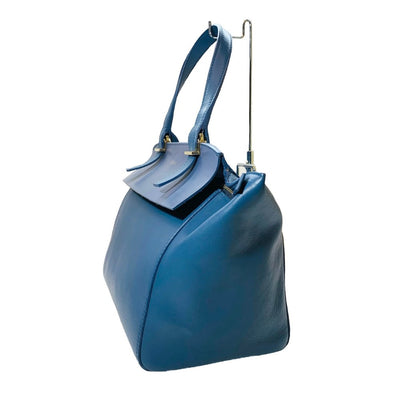 FURLA フルラ レザー ハンドバッグ トートバッグ ブルー 【240001017372】