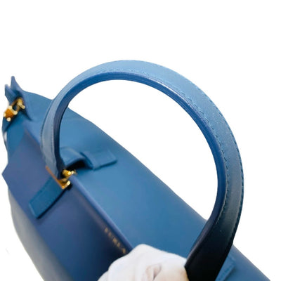 FURLA フルラ レザー ハンドバッグ トートバッグ ブルー 【240001017372】