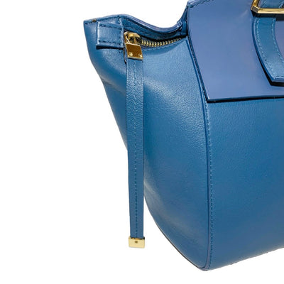 FURLA フルラ レザー ハンドバッグ トートバッグ ブルー 【240001017372】