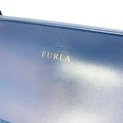 FURLA フルラ レザー ハンドバッグ トートバッグ ブルー 【240001017372】