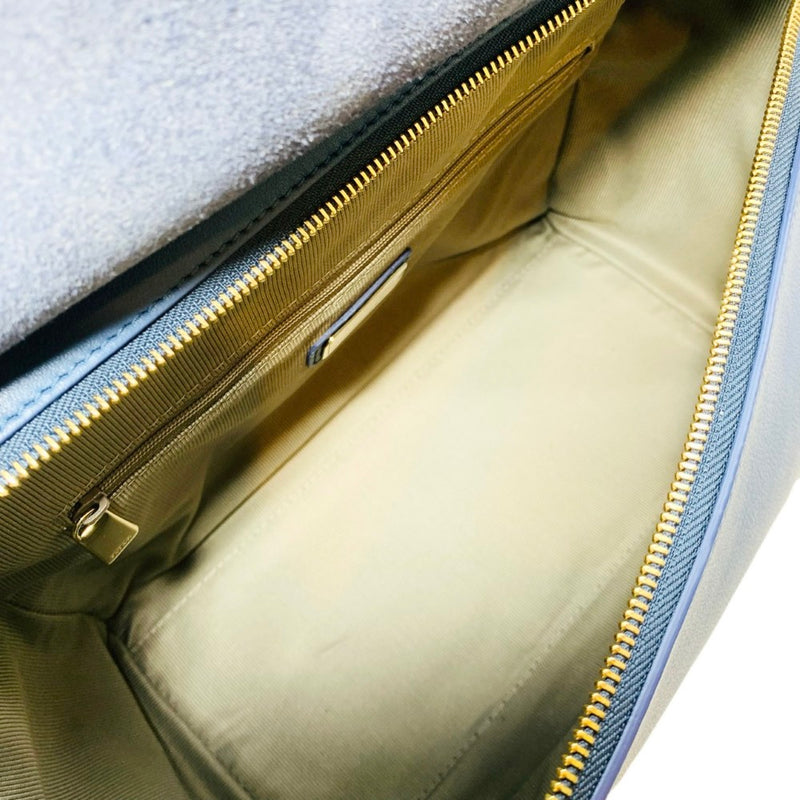 FURLA フルラ レザー ハンドバッグ トートバッグ ブルー 【240001017372】