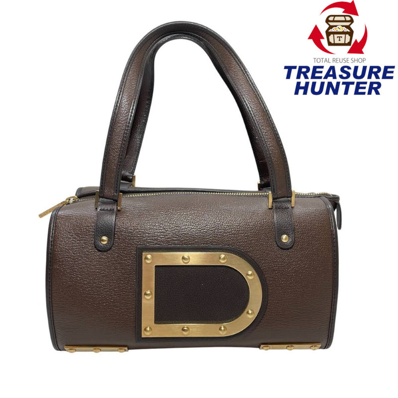 デルボー アストリッド ミニボストンバッグ オールレザー ゴールド金具 DELVAUX ASTRID ハンドバッグ ブラウン 【240001017741】