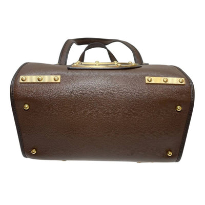 デルボー アストリッド ミニボストンバッグ オールレザー ゴールド金具 DELVAUX ASTRID ハンドバッグ ブラウン 【240001017741】